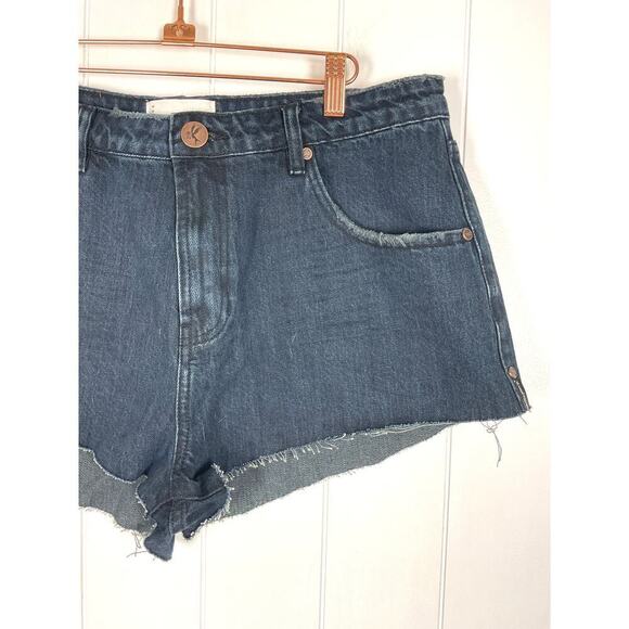 One Teaspoon The One Fox Black Denim Cut Off Shorts NWT Size 34 - Picture 3 of 9